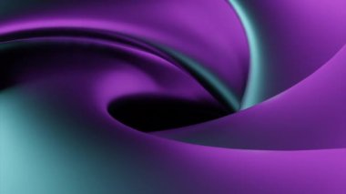 Minimum metal mavi ve mor floresan spiral sonsuz dönüş. Tasarım. Hipnotik efektli dönen metal.