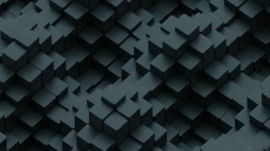 3 boyutlu küp sütunları dalgalar halinde hareket ediyor. Tasarım. 3 boyutlu kübik sütunların dalga salınımları. 3B sütunlar uzayın yüzeyinde dalgalar halinde hareket eder. 