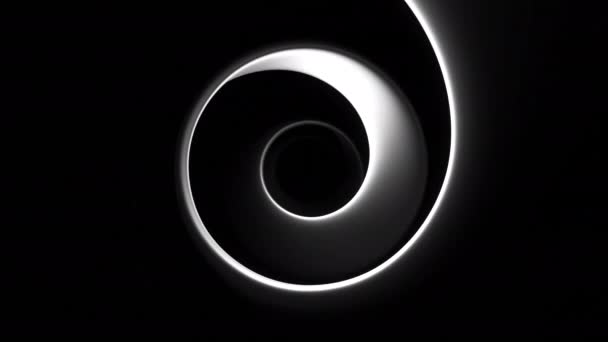 Túnel Hipnótico Con Espiral Giratoria Sobre Fondo Negro Diseño Espiral — Vídeo de stock