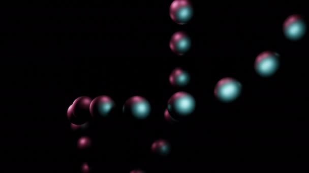 Conceptueel Dna Molecuul Model Gemaakt Van Metalen Kogels Ontwerp Spinning — Stockvideo