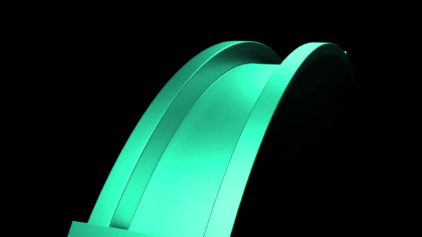 Abstrakt Metall Grön Rund Hjul Med Rörliga Kuber Design Surrealistisk — Stockvideo