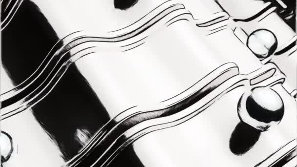 Abstraktní Animace Kresleném Stylu Ohýbanými Liniemi Běžícími Kovovými Kuličkami Design — Stock video