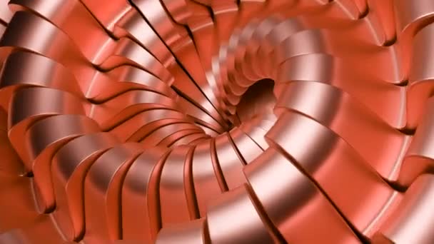 Espiral Giratoria Con Curvas Metálicas Diseño Espiral Metálica Mueve Gira — Vídeo de stock