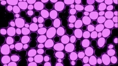 Siyah arka planda soyut, göz kırpan oval pembe şekiller. Tasarım. Yumurtalarla yanıp sönen neon lambaları