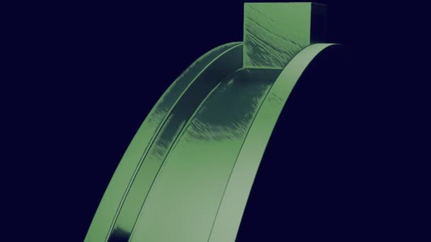 Roda Redonda Verde Metal Abstrato Com Cubos Movimento Desenho Surreal — Vídeo de Stock
