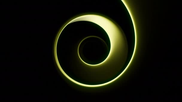 Hypnotický Tunel Rotující Spirálou Černém Pozadí Design Pohybující Kruhová Spirála — Stock video