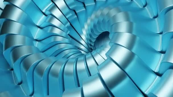 Böjer Flytta Spiral Design Metallböjar Roterande Spiral Rörelse Hypnotisk Spiral — Stockvideo