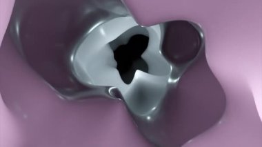 Kabaran 3 boyutlu sıvı ile girdap. Tasarım. Soyut 3 boyutlu tünelde hareket eden sıvı katmanları. Kabaran sıvı duvarlı tünel. 