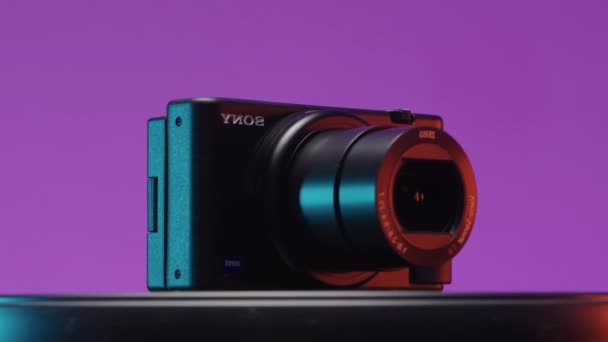 Новий Фотоапарат Зйомок Дія Нова Концепція Зйомки Компактною Камерою Від — стокове відео
