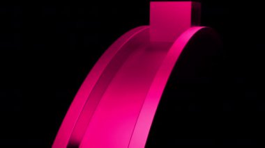 Siyah arka planda hareketli figürlerin olduğu soyutlamalar. Tasarım. Metal küp ve arcuate yolu