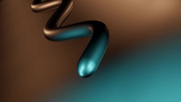 薄い蛇をクロールした抽象的なカラフルな勾配の背景 デザイン 蛇のように見える曲げストライプ — ストック動画