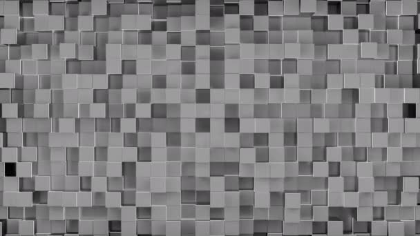 Geometrické Pozadí Krychlovou Monochromatickou Stěnou Design Blikající Čtvercová Stěna — Stock video