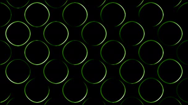 Black Background Red Green Circles Design Neon Lines Hand Drawn — Stock Video