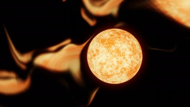 Sol Com Grandes Explosões Solares Desenho Superfície Ardente Sol Espaço — Vídeo de Stock