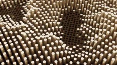 Küme delikleri ve çubuklar arasında hareket eden soyut tripopobik arka plan. Tasarım. Izgara ve sütunlarla dalgalı arkaplan