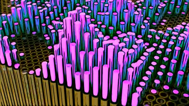 Яркий Ядовитый Цвет Фона Дизайн Желтые Фиолетовые Линии Сделанные Мультфильмах — стоковое видео