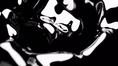 Mavi ve beyaz lekeli siyah arka plan. Tasarım. Sıçrama noktaları 3 boyutlu biçimdedir. Yüksek kalite 4k görüntü