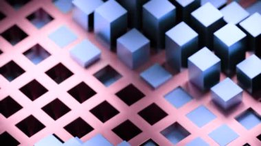 Çocuklar için eğitici oyuncaklar. Tasarım. Kare şekilli deliklerde yukarı aşağı hareket eden bloklar