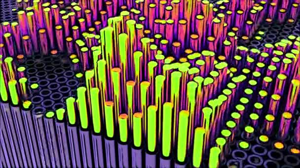 Luminoso Sfondo Colore Velenoso Progettazione Linee Gialle Viola Realizzate Cartoni — Video Stock