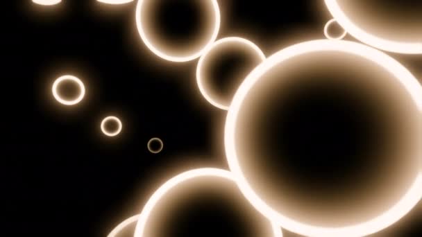 Абстрактные Сферы Неоновыми Силуэтами Черном Фоне Дизайн Блестящие Линии Неоновых — стоковое видео