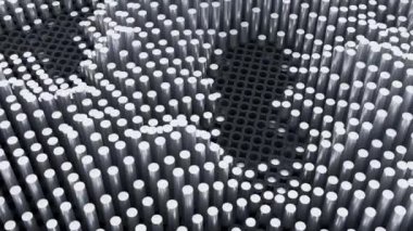 Küme delikleri ve çubuklar arasında hareket eden soyut tripopobik arka plan. Tasarım. Izgara ve sütunlarla dalgalı arkaplan