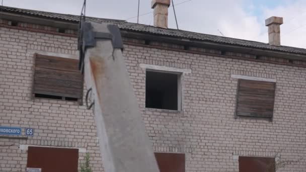Antiguos Edificios Reconstrucción Clip Pequeñas Casas Una Pequeña Ciudad Dispararon — Vídeo de stock