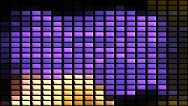 Led Bildschirm Mit Partybeleuchtung Nachtclub Bewegung Wand Aus Quadratischen Bunten — Stockvideo