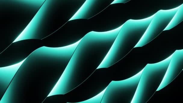 Zkroucené Neonové Pruhy Vypadaly Jako Copánky Černém Pozadí Design Paralelní — Stock video