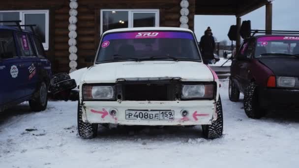 Σερβία Βέλγιο Ιανουαρίου 2023 Παλιά Αυτοκίνητα Για Χειμερινούς Αγώνες Κλιπ — Αρχείο Βίντεο