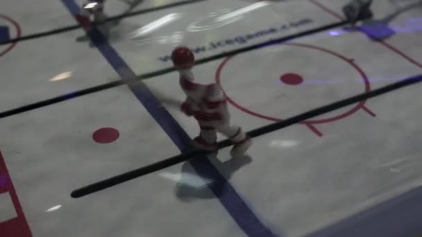 Table Hockey Figures Clip Close Table Hockey Moving Figures Table — Stock Video