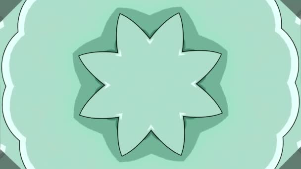 Ornamento Simétrico Multicolorido Com Estrelas Desenho Elementos Que Crescem Espalham — Vídeo de Stock