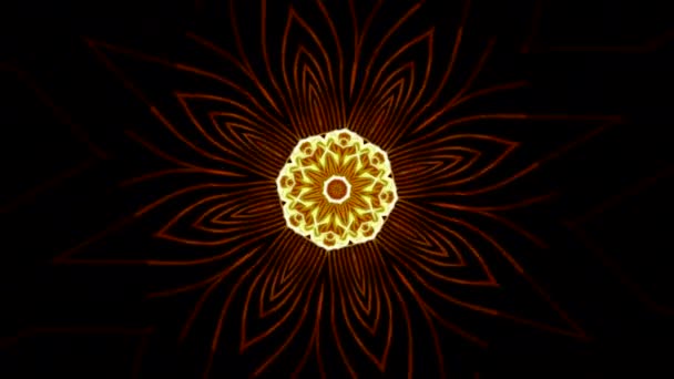 Cidoscop Abstract Fundal Elemente Mandala Transformatoare Proiectare Animație Fractală Formă — Videoclip de stoc