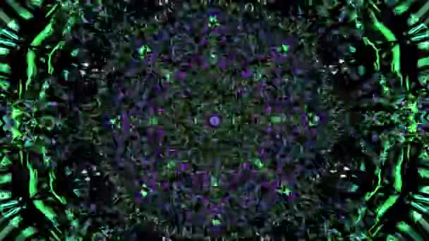 Psychedelic Animado Geométrico Colorido Fundo Desenho Trippy Abstrato Desfocado Mandala — Vídeo de Stock