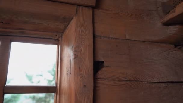 木制的房子媒体 一间小木屋 手头有一些旧材料 高质量的4K镜头 — 图库视频影像