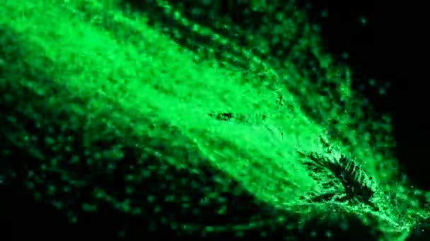 Zwarte Achtergrond Met Groene Glitter Ontwerp Multi Gekleurde Glitter Gemaakt — Stockvideo