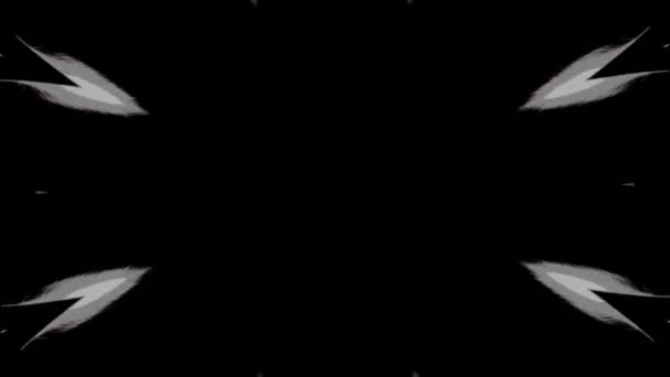 ケルドーシスコープのような サイケデリックな形状の 抽象的な点滅 デザイン 黒い背景のフラクタル回転パターン — ストック動画