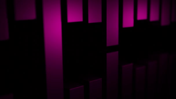 Черный Фон Яркими Полосками Дизайн Розовые Фиолетовые Полосы Которые Делают — стоковое видео