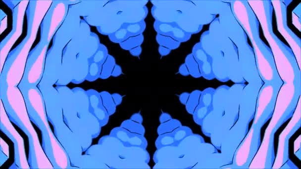Сюрреалистичный Абстрактный Фон Летающими Симметричными Фрактальными Формами Дизайн Движущиеся Пузыри — стоковое видео
