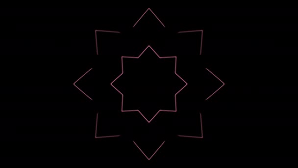 Abstraktní Animace Davidovy Hvězdy Černém Pozadí Design Šířící Hvězdy Kaleidoskopickým — Stock video