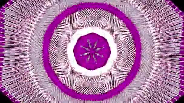 Abstract Roze Bewegende Ringen Met Een Kleine Knipperende Bloem Het — Stockvideo
