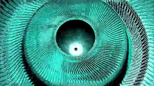 Abstracte Verspreiding Van Brede Metalen Ringen Ontwerp Abstracte Industriële Achtergrond — Stockvideo