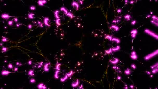Neuroner Och Nervförbindelser Kalejdoskopisk Stil Design Neuronal Aktivitet Hjärnan Neurogenes — Stockvideo