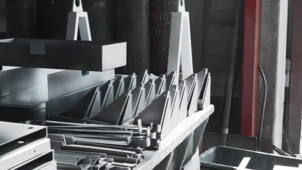 Części Metalowe Montażu Maszyn Fabrycznych Kreatywny Wiele Części Montażu Maszyn — Wideo stockowe