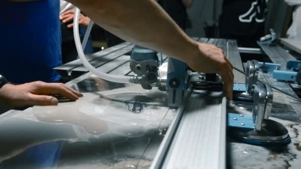 Watersnijmachine Fabriek Creatie Watercirculaire Machine Voor Het Snijden Van Metaal — Stockvideo
