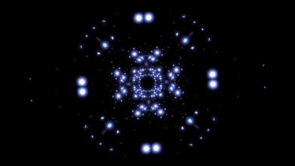 Weltraum Cyber Tunnel Mit Glühenden Punkten Design Kosmisches Muster Mit — Stockvideo