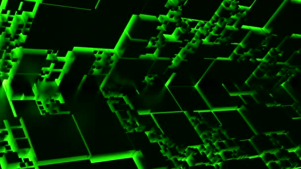 Sfondo Neon Con Figure Geometriche Luce Neon Contro Tunnel Buio — Video Stock