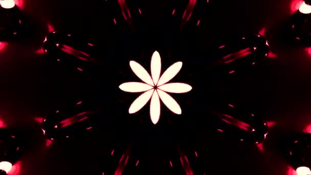 Abstraktes Symmetrisches Muster Mit Neonfarbenen Formen Die Wie Eine Untere — Stockvideo