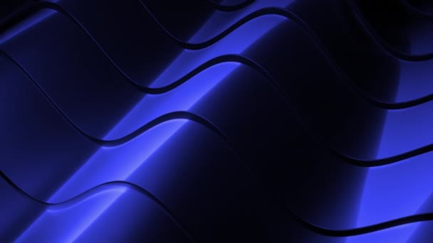 金属彩色波动的移动纹理 金属线在波浪中移动 金属弯曲板彩色波的背景 — 图库视频影像