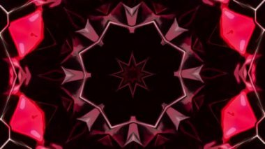 Neon ışıldayan mandala hipnotik etkiye sahip. Hareket. Geometrik hipnotik şablon ve neon titreşimli çizgiler. Gösteri için neon siber mandala. 