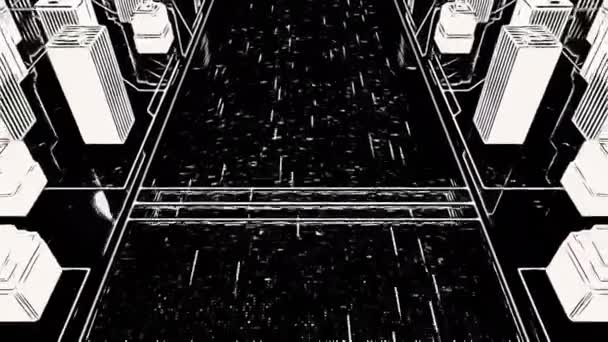 Тривимірне Планування Великого Міста Анімація Візуалізація Будівель Вулиць Міста — стокове відео